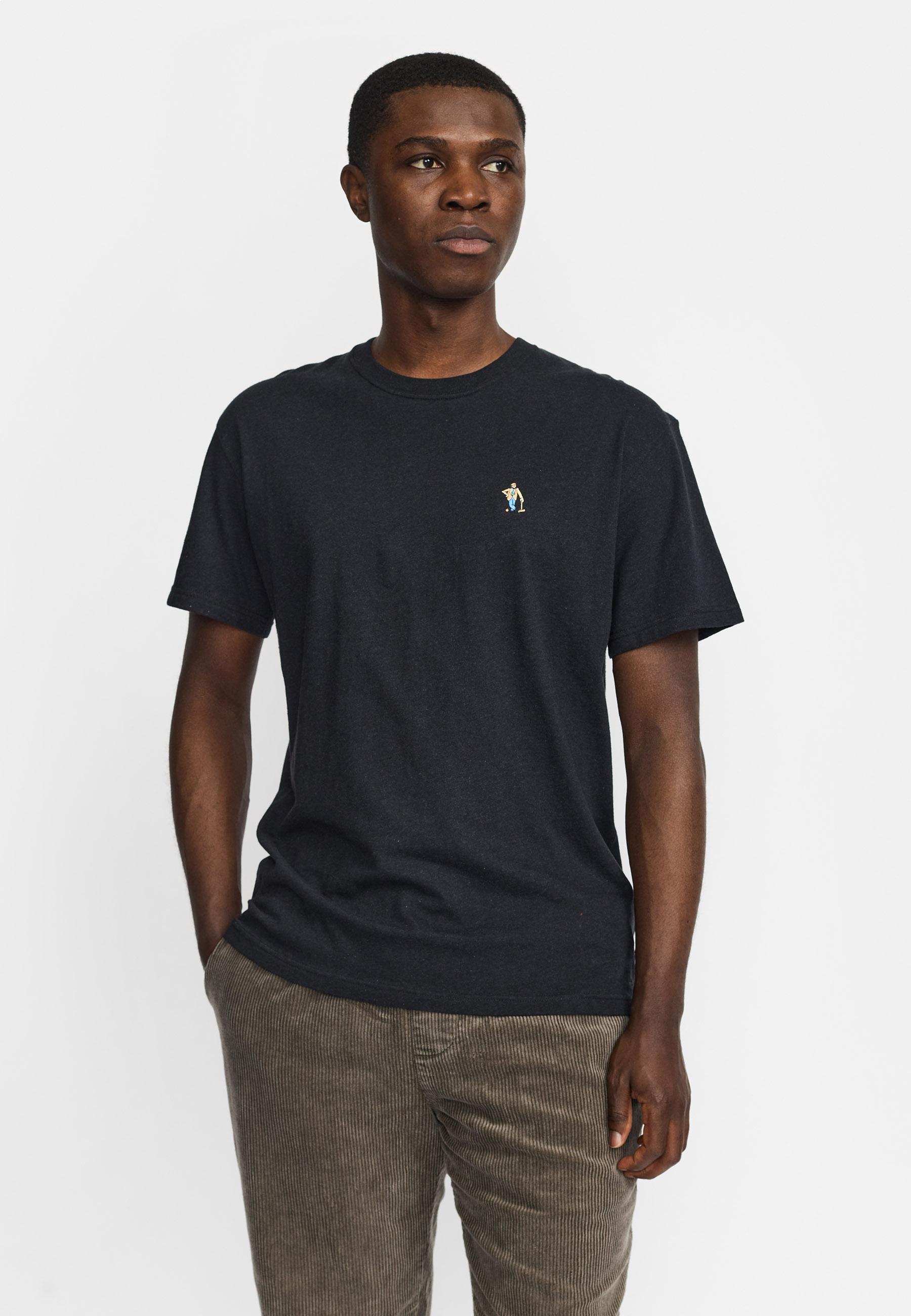 Revolution Croquet Black Melange Application T-Shirt Herren schwarz